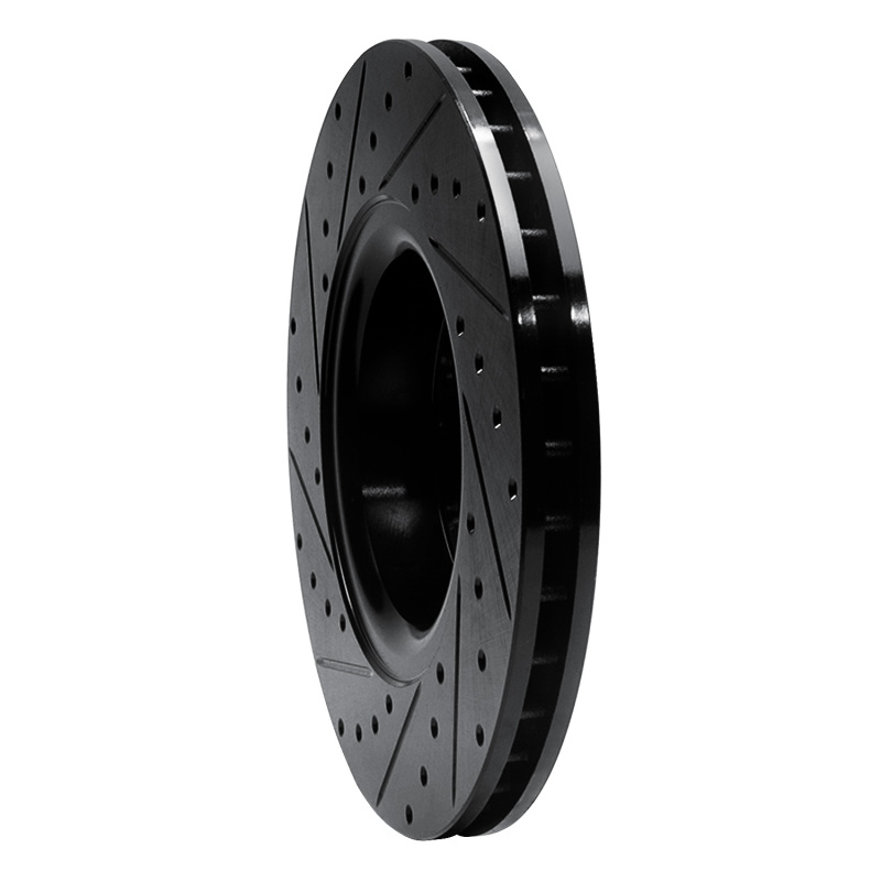 Buick Rainier Brake Rotor (1) - Front Right - R1 Concepts - Drilled & Slotted - Black - `02-`09